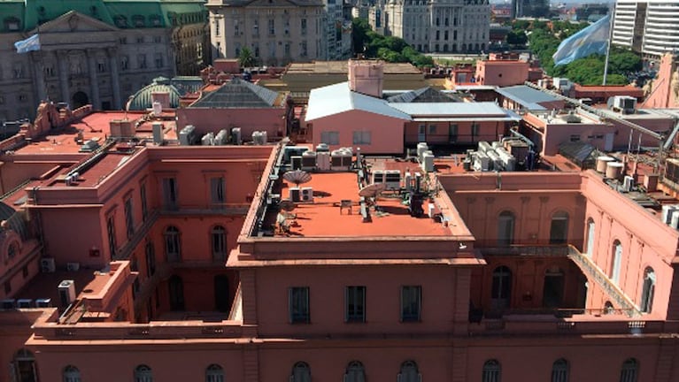 La llamativa construcción en la terraza de la Casa Rosada. Foto: Big Bang! News.