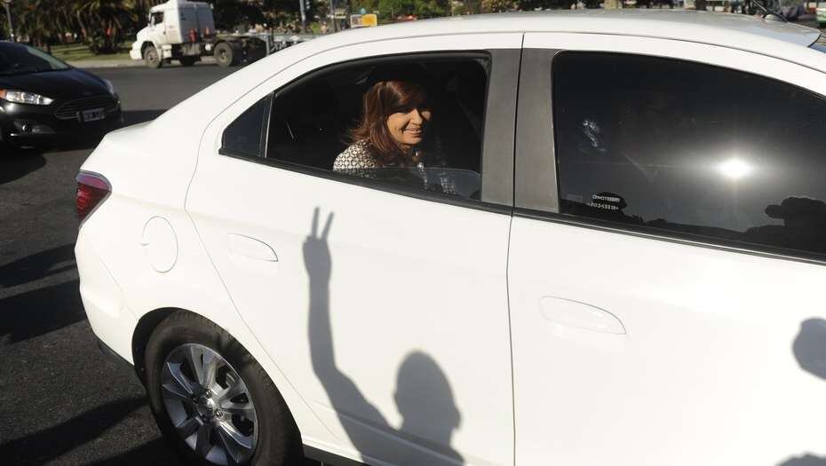 La llegada de Cristina a Tribunales. Foto: Diario Clarín.