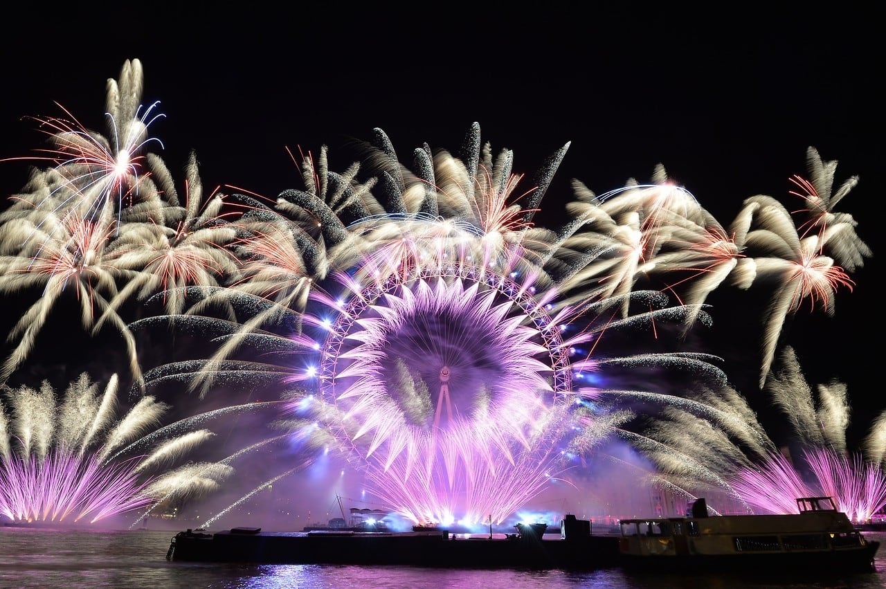 La llegada del 2018 en Londres, Inglaterra.