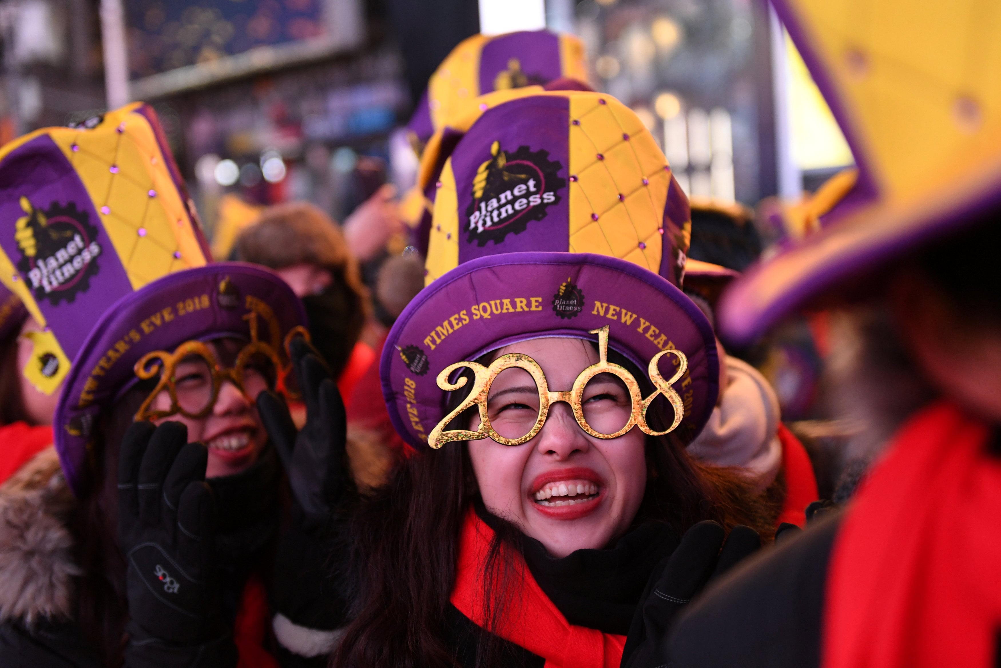 La llegada del 2018 en Nueva York, Estados Unidos.