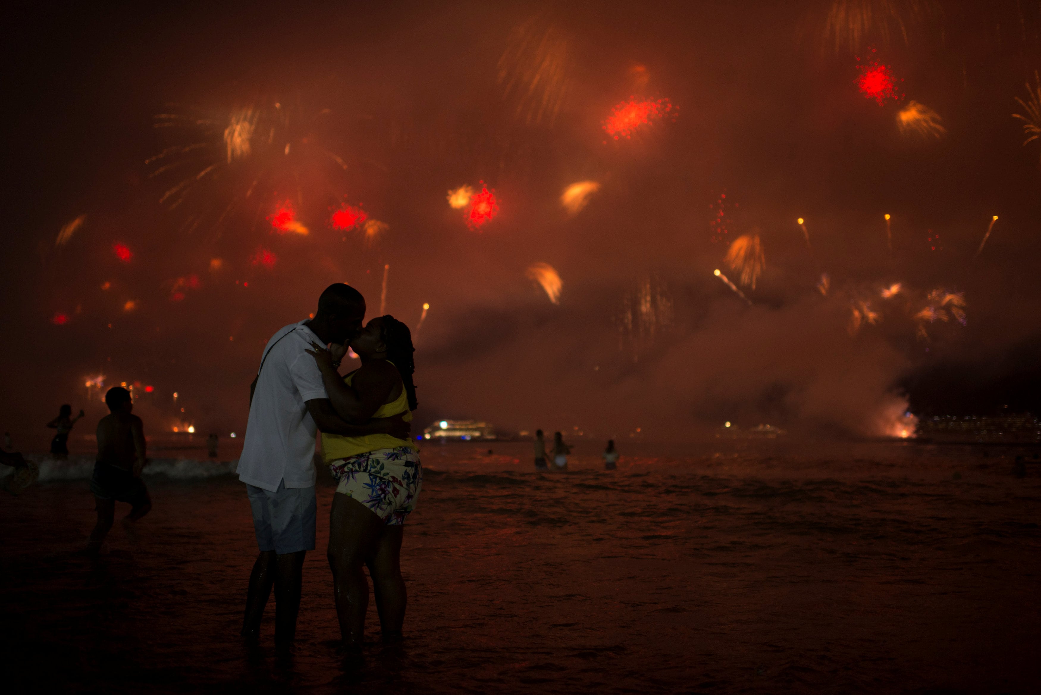 La llegada del 2018 en Río de Janeiro, Brasil.