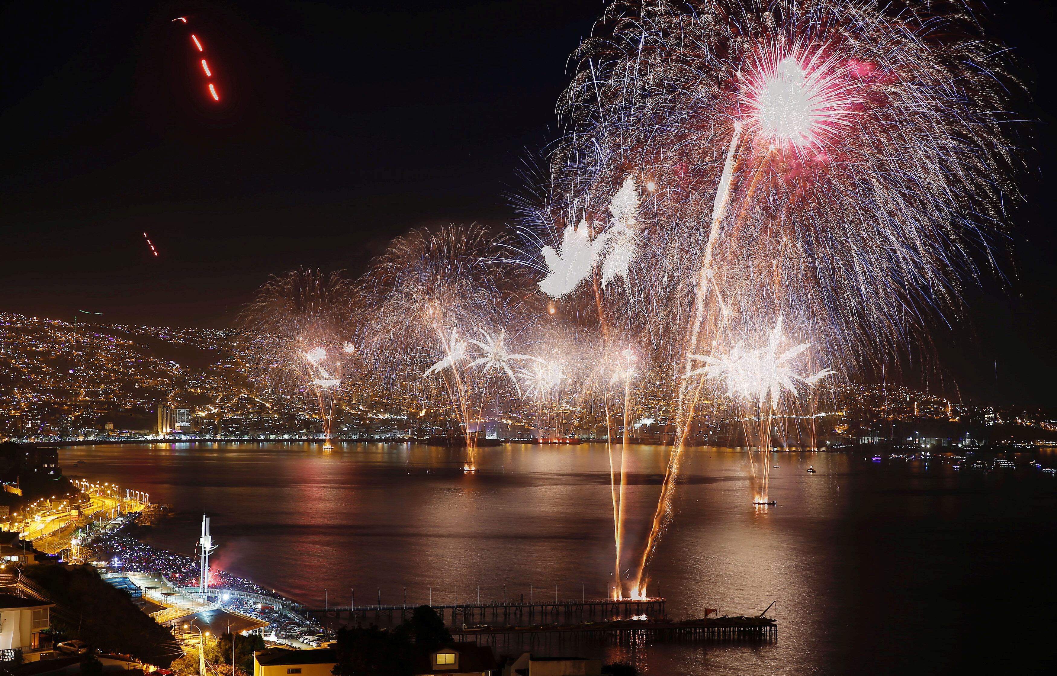 La llegada del 2018 en Valparaiso, Chile.