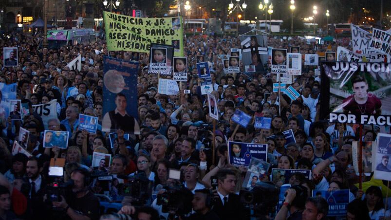 La marcha contra la inseguridad convocada bajo el lema #ParaQueNoTePase. Foto: Infobae.