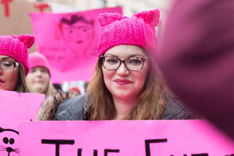 La marcha contra Trump se llenó de "pussy hats"