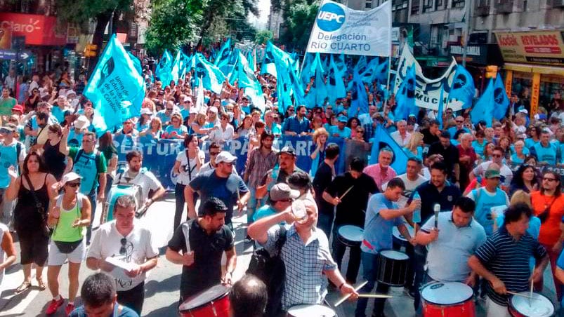 La marcha docente de esta semana por las calles de la ciudad.