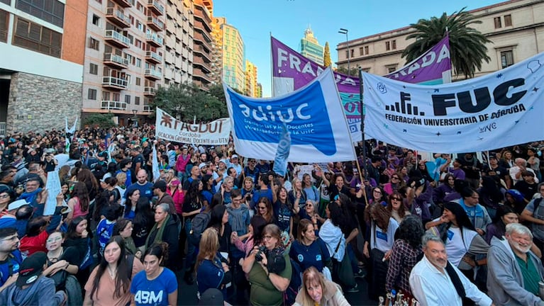 La marcha federal universitaria en Córdoba.