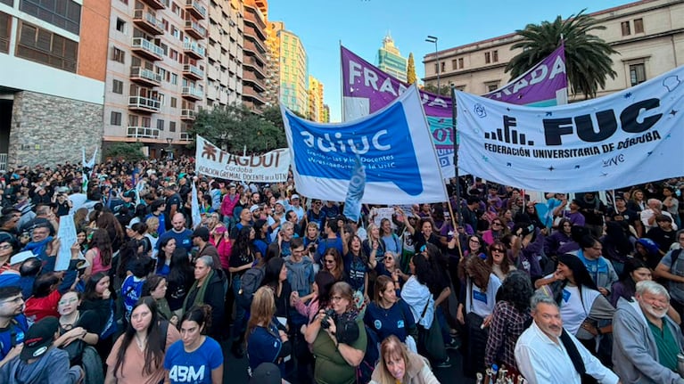 La marcha federal universitaria en Córdoba.