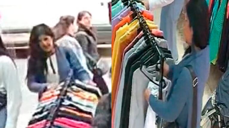 La mechera robando ropa en un local céntrico.