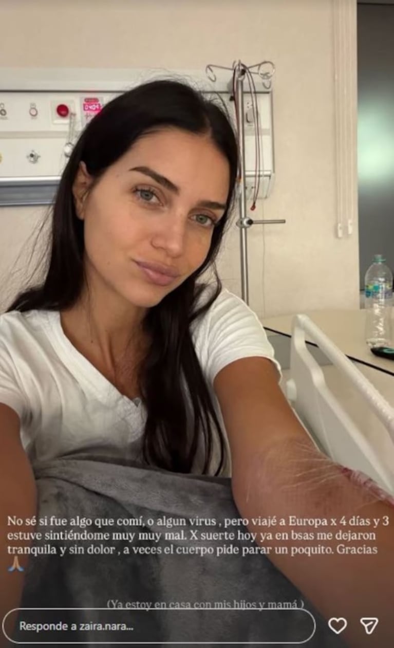 La modelo compartió una imagen desde la clínica y llevó tranquilidad a sus seguidores.