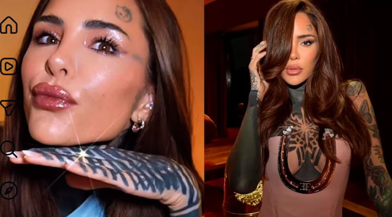 La modelo empezó el proceso para borrarse a Hello Kitty del rostro.