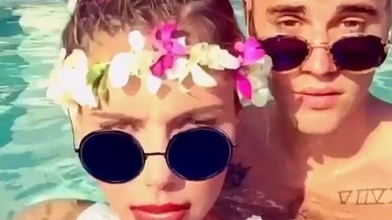 La modelo y Justin Bieber cuando se los vio juntos en Hawai.