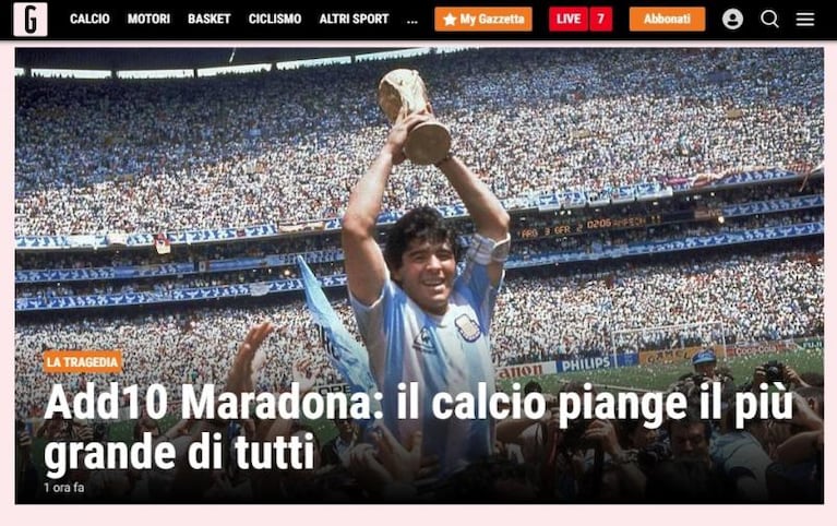 La muerte de Diego Maradona: noticia principal de todos los medios del mundo