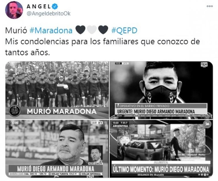 La muerte de Maradona: el dolor de los famosos