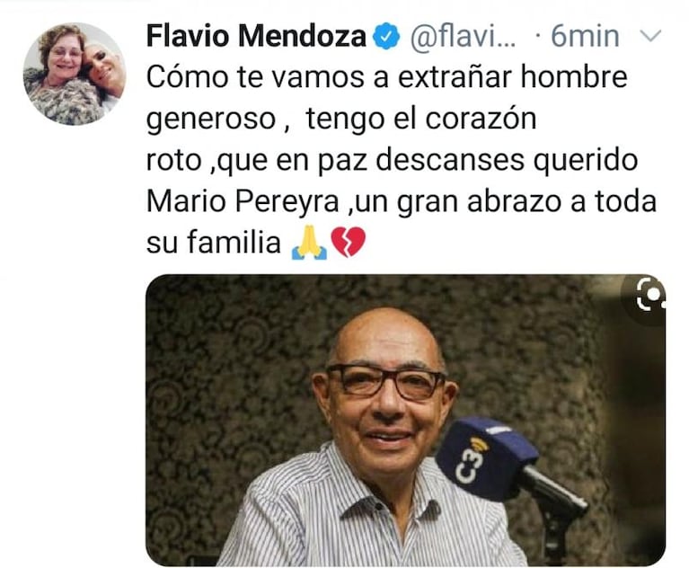 La muerte de Mario Pereyra: el dolor de los artistas