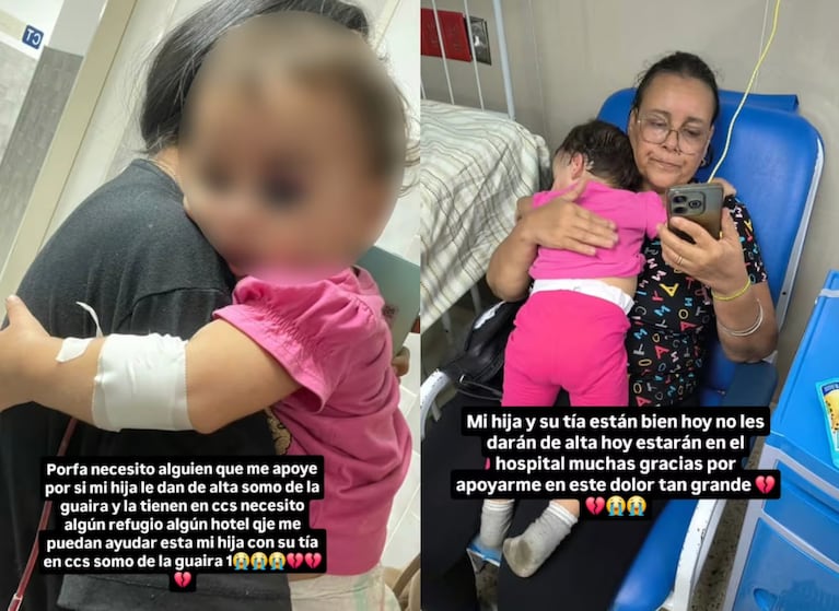 La mujer del jugador salvó a la beba con su cuerpo.