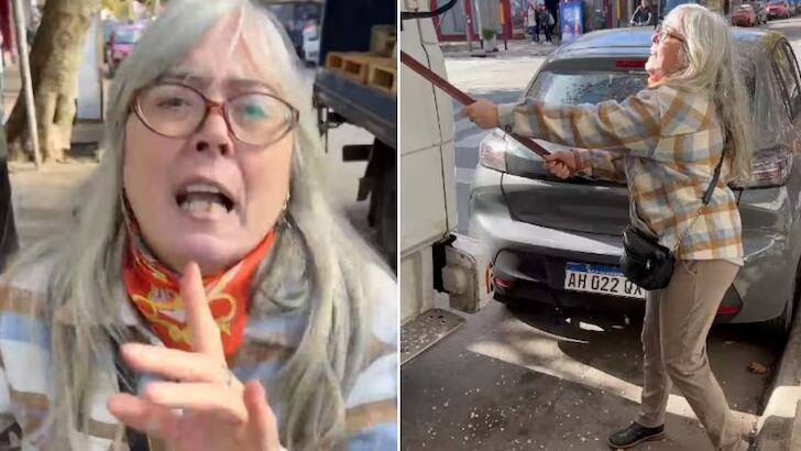La mujer fue escrachada durante el violento ataque.