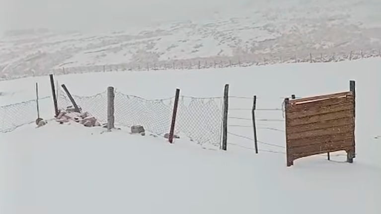 La nieve cubrió el albergue Escalante desde las primeras horas del martes.