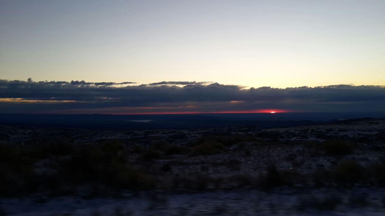 La nieve de hoy en el Camino a las Altas Cumbres. Foto: Sebastián Pfaffen. 