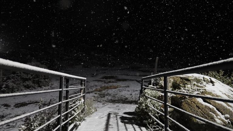 La nieve en el parador Giulio Cesare. Foto: Lucio Casalla / ElDoce.