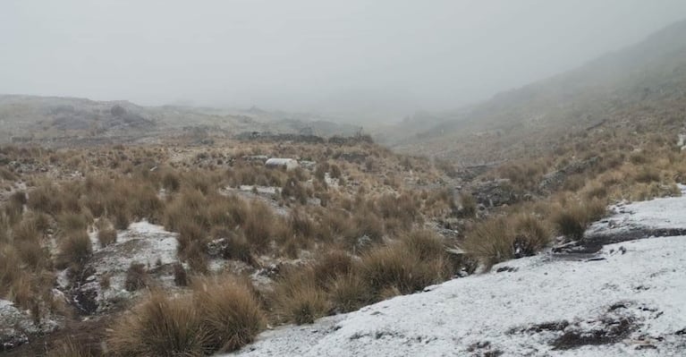 La nieve llegó a las zonas más altas de la provincia.