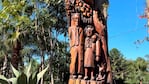 La obra de arte tallada en un árbol de la zona rural de Almafuerte. Foto: Franco Cejas/El Doce.