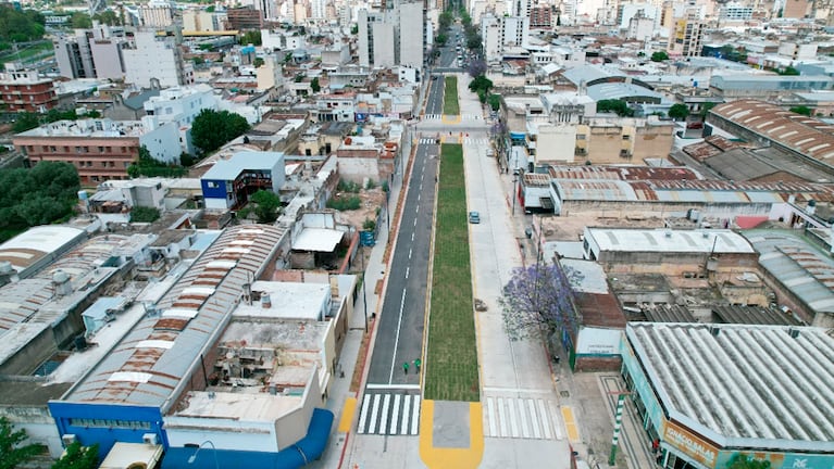 La obra sobre avenida Maipú, entre Sarmiento y Libertad.