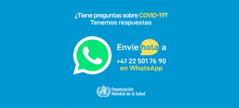 La OMS lanzó la versión en español de "Alerta Sanitaria” sobre el coronavirus en WhatsApp