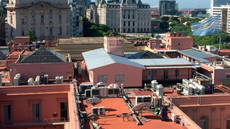 La "otra Rosada" sobre la terraza de la Casa de Gobierno