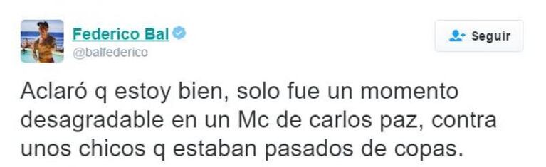 La palabra de Fede Bal, tras la pelea en Carlos Paz