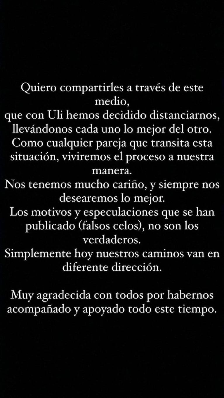 La palabra de Rocío Pardo tras la separación con Ulises Bueno