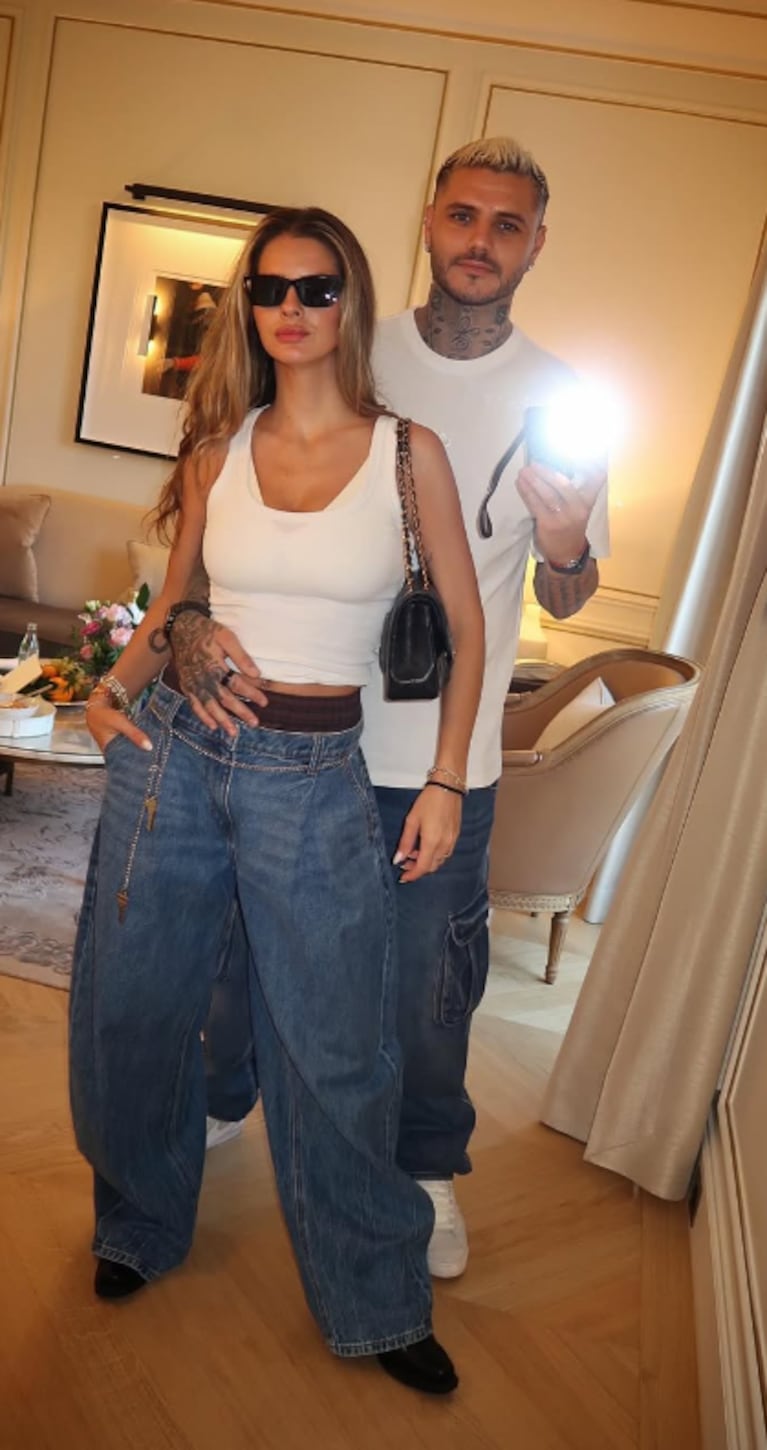 La pareja se mostró en España sin sus hijos. (Imagen: Instagram Mauro Icardi).