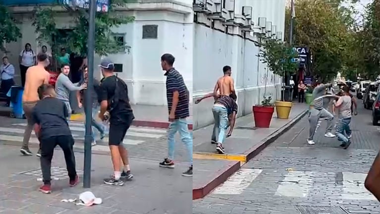 La pelea ocurrió en la tarde del lunes en la plaza San Martín.