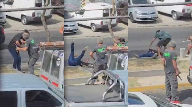 La pelea quedó grabada por testigos.