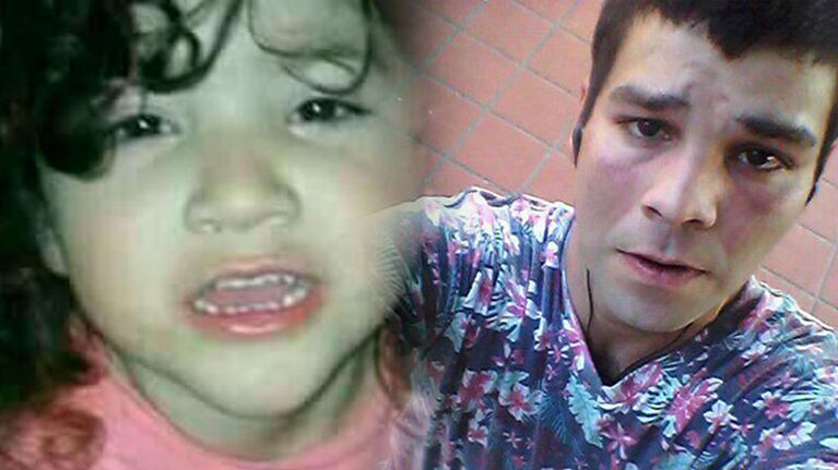La pequeña Abril y Daniel Ludueña, el detenido.