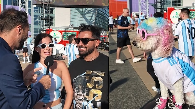 La perrita cordobesa disfrutó de un partido de Argentina en el Mundial.