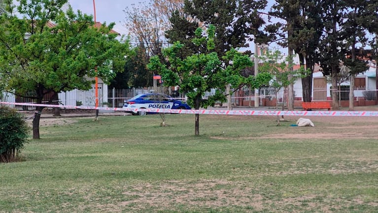 La plaza en donde falleció el adolescente de 13 años en Carlos Paz.