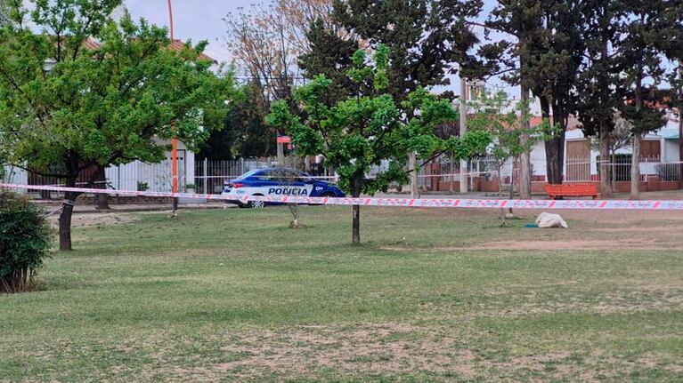La plaza en donde falleció el adolescente de 13 años en Carlos Paz.