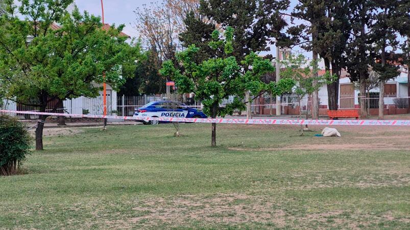 La plaza en donde falleció el chico de 13 años en Carlos Paz.