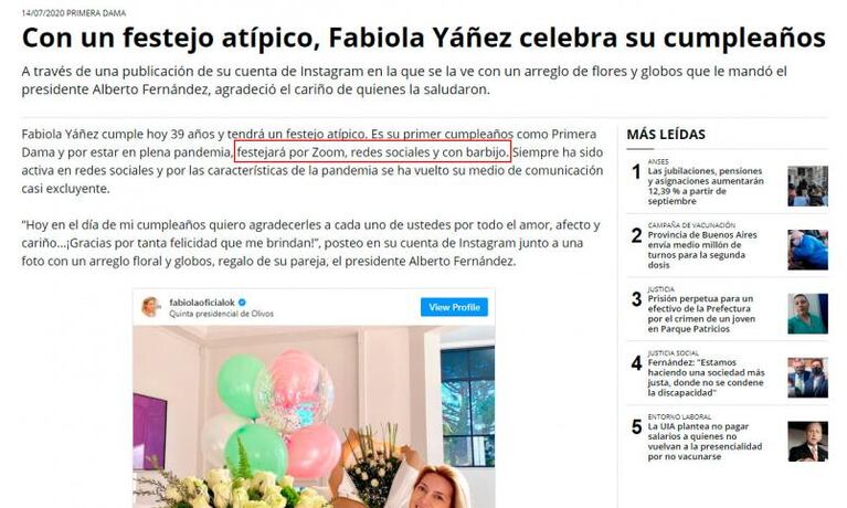 La polémica foto del cumpleaños de Fabiola Yañez con Alberto Fernández y amigos