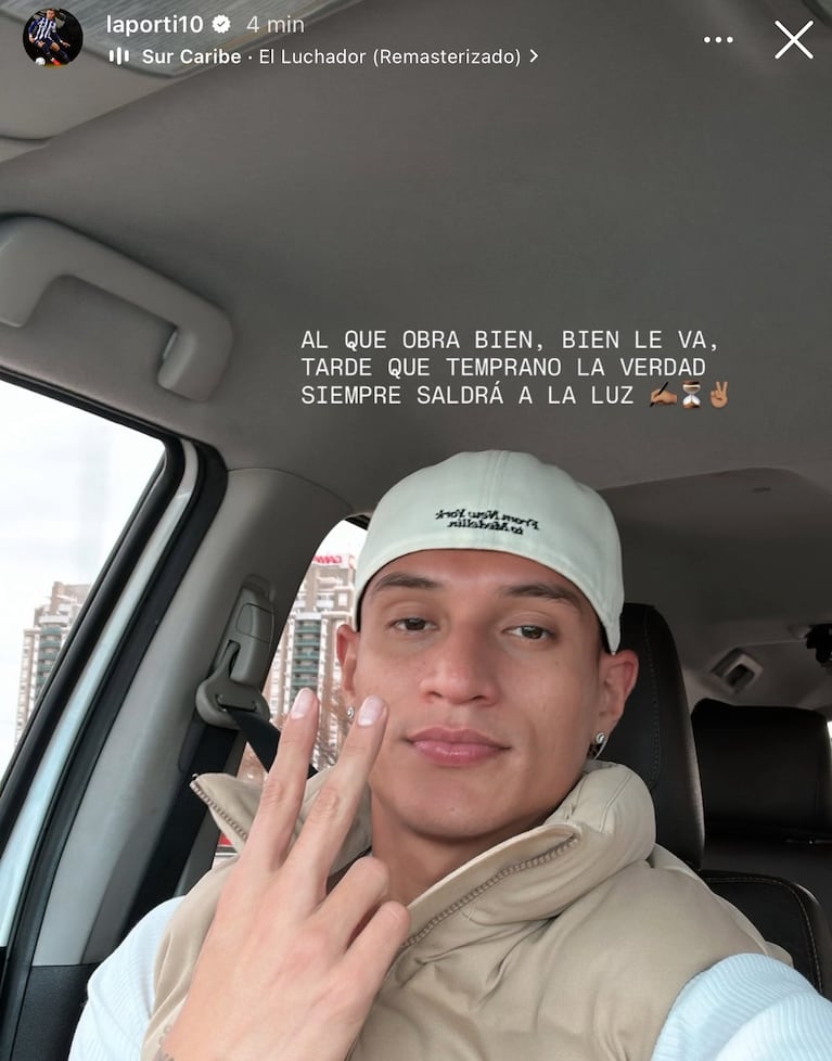 La polémica historia de Portilla en Instagram.
