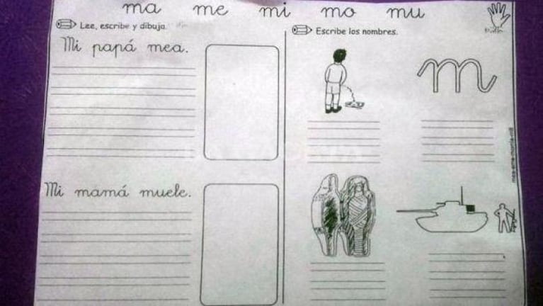 La polémica tarea que dio una maestra para enseñar a escribir