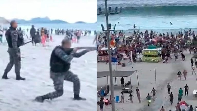 La policía brasileña reprimió para dispersar a los hinchas.