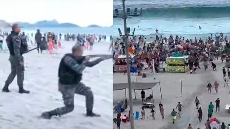 La policía brasileña reprimió para dispersar a los hinchas.