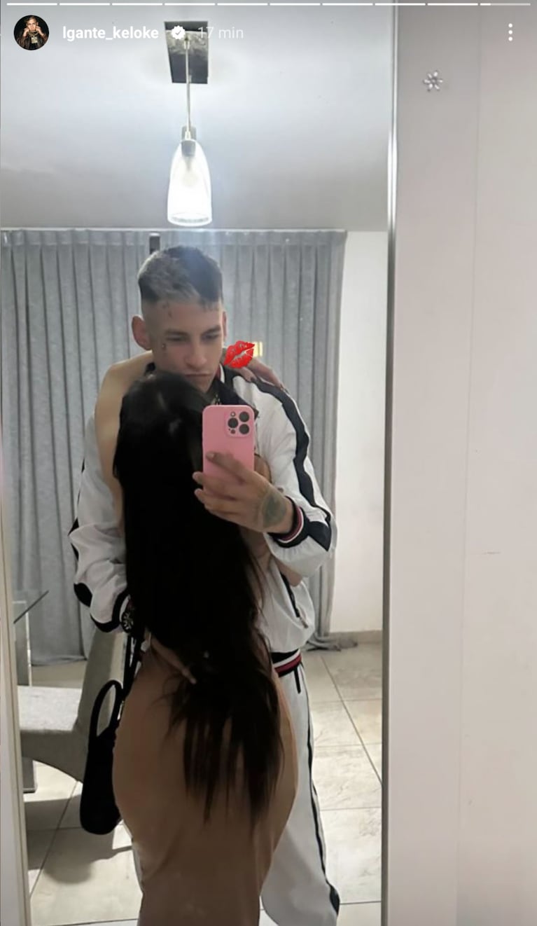 La postal que había subido L-Gante con la joven de espaldas. (Foto: Instagram/lgante_keloke)