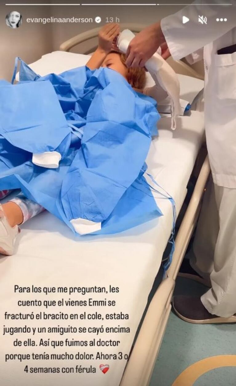 La preocupación de Evangelina Anderson y Martín Demichelis por la salud de su hija