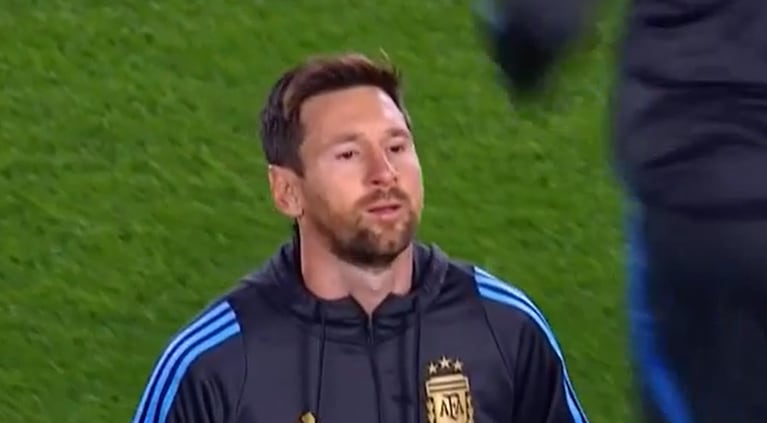 La primera emoción de Messi en su despedida oficial ante el público argentino