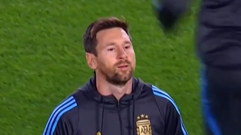 La primera emoción de Messi en su despedida oficial ante el público argentino