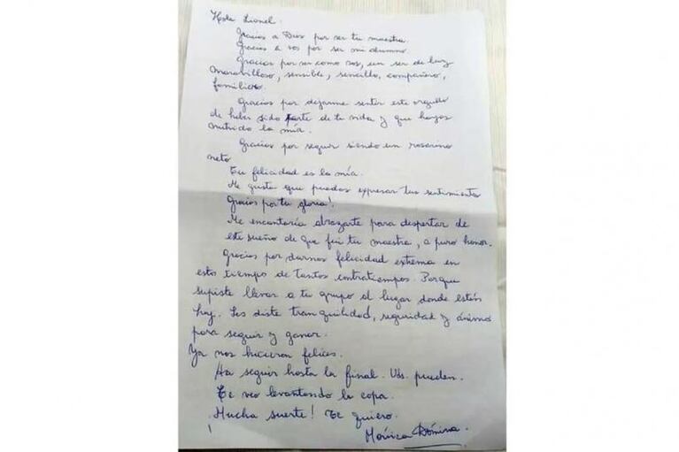 La primera maestra de Messi le escribió una carta y reveló su sueño antes de morir