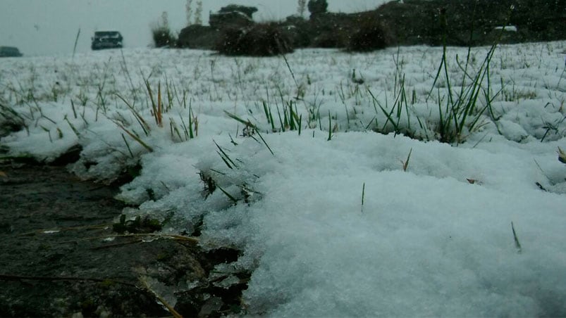 La primera nevada del año en La Cumbrecita. Foto: Werner Martínez / ElDoce.tv