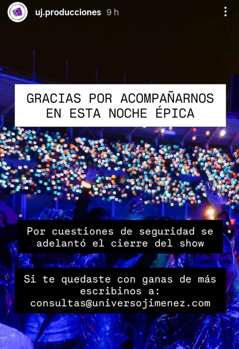 La productora del show de Shakira puso un mail para los que se quedaron “con ganas de más”